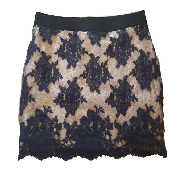 Phillip Lim 3.1 Skirt Navy Wool Lace Illusion Mini 8 - Picture 1 of 7